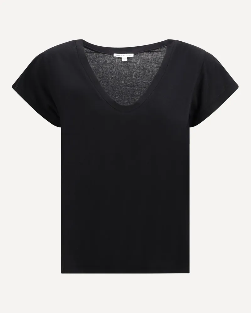 James Perse V-neck cotton T-Shirt Female Black