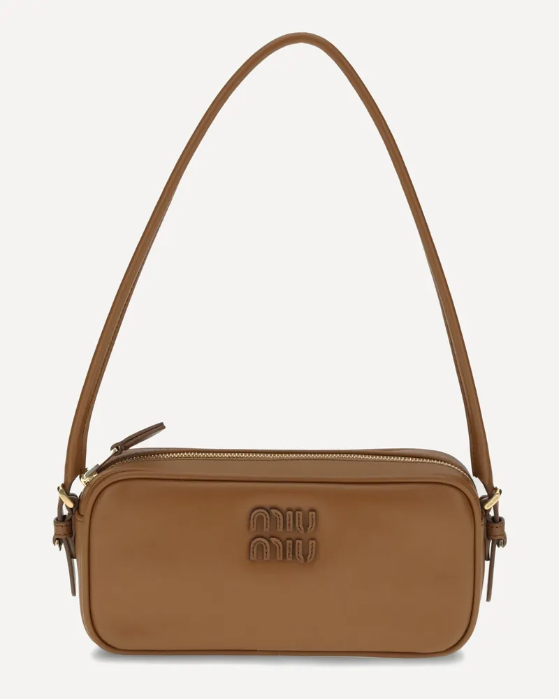 Miu Miu Leather Shoulder Bag Female Brown