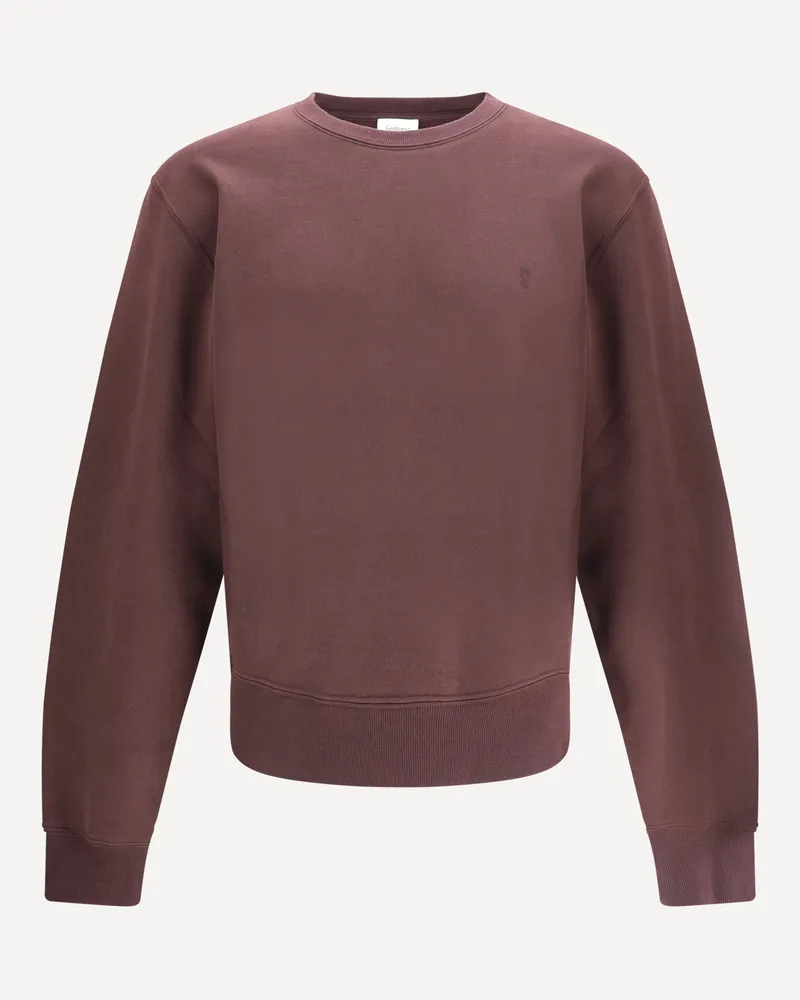 Saint Laurent Cassandre Sweatshirt Male Bordeaux