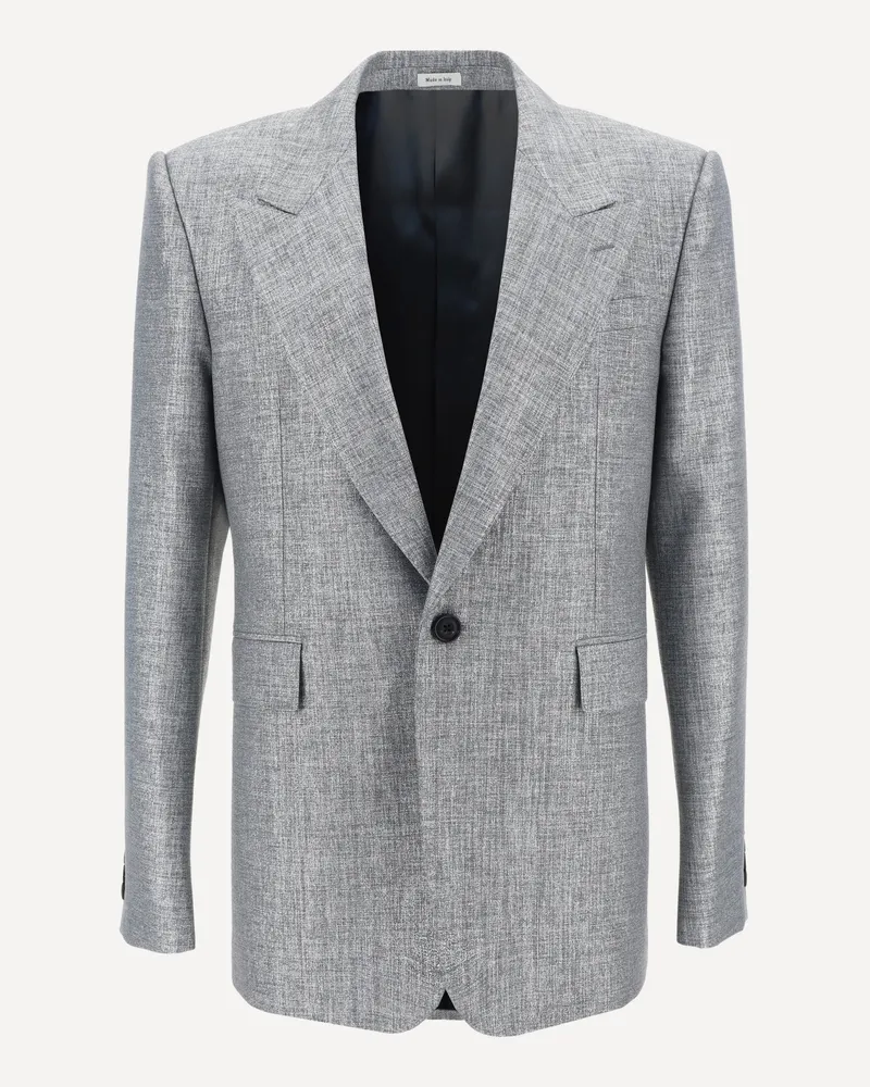Alexander McQueen Blazer Jacket Male Silver