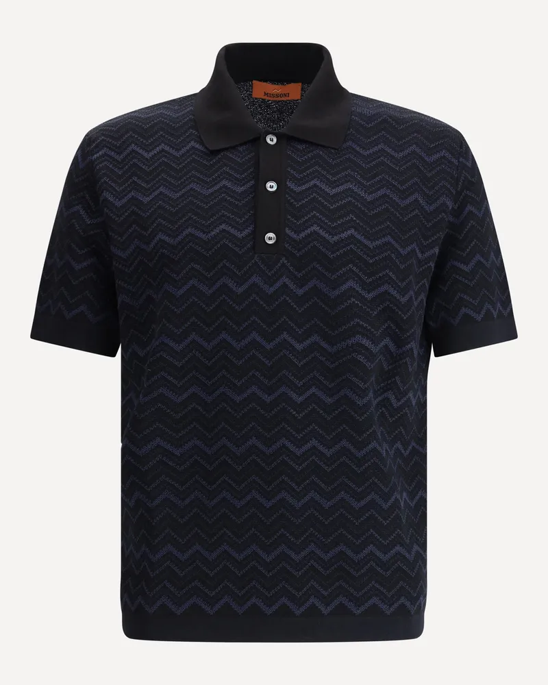 Missoni Knit Polo shirt Male Blue