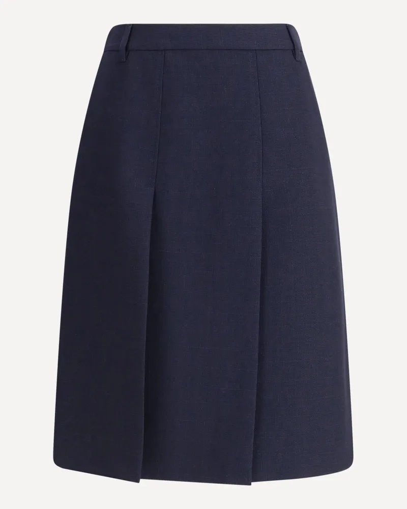 Prada Virgin Wool Midi Skirt Female Blue
