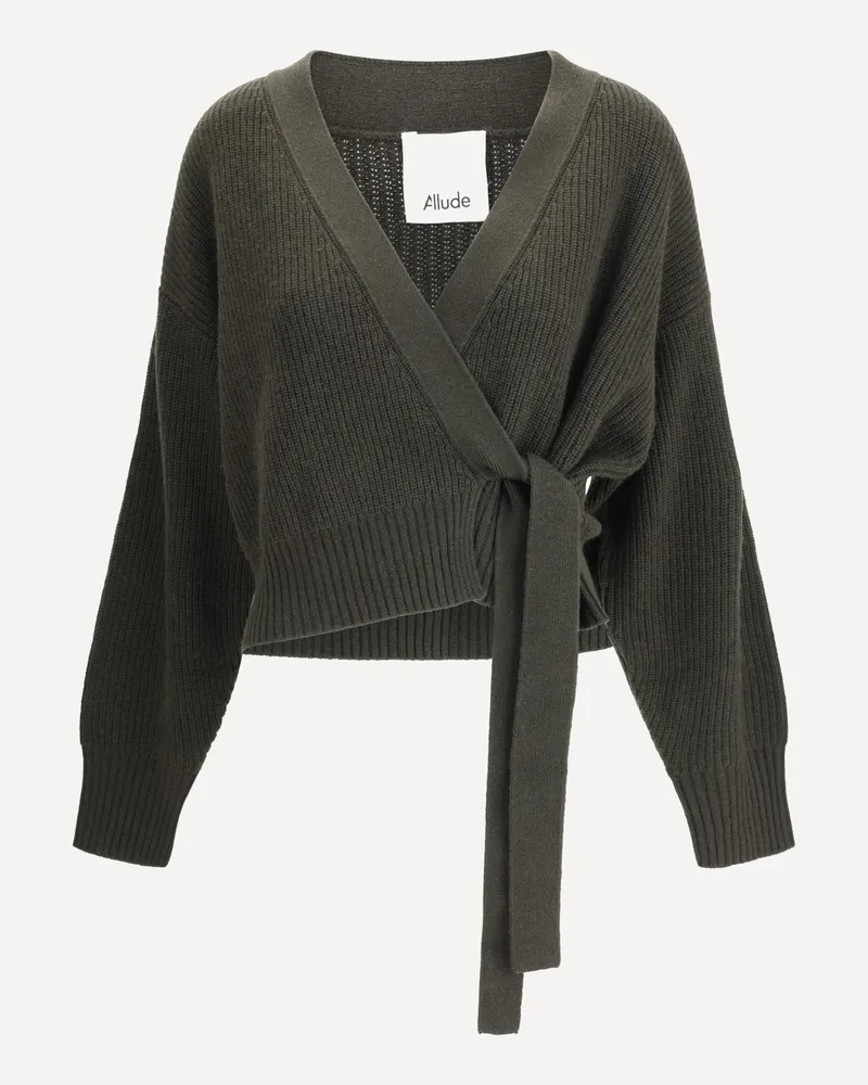 ALLUDE Wrap-around Cardigan Female Green