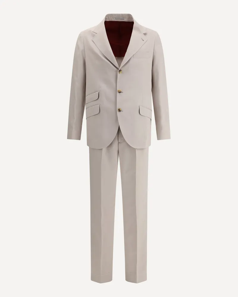 Brunello Cucinelli Silk Suit Male Beige