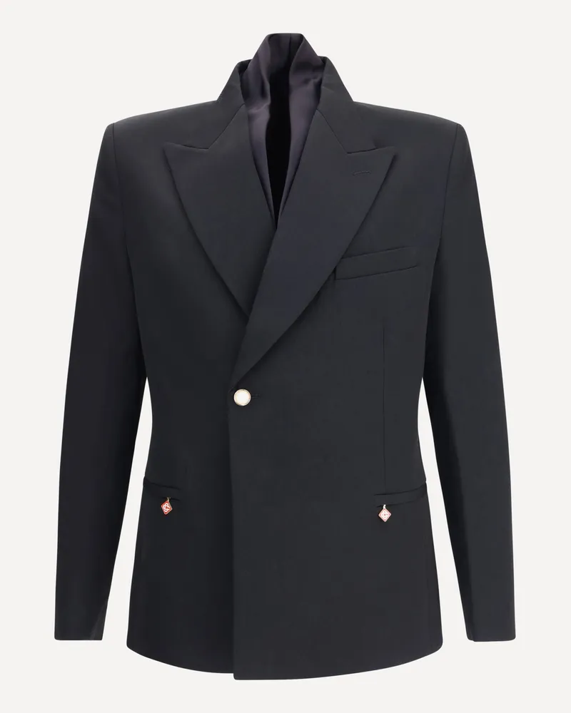 Casablanca Paris Double-breasted Blazer Male Black