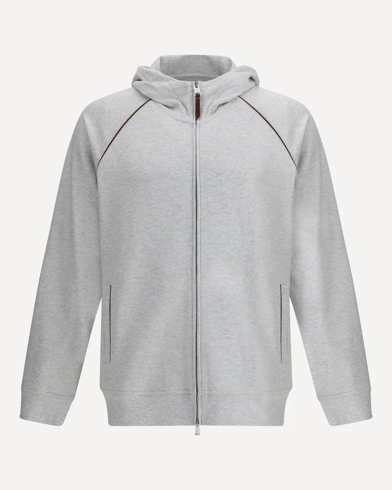 Brunello Cucinelli Cotton Hoodie Male Grey