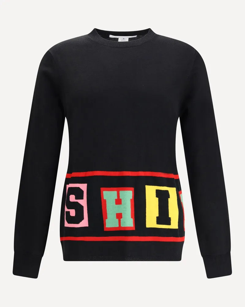 Comme des Garçons Crewneck Sweater with colorful lettering Male Black