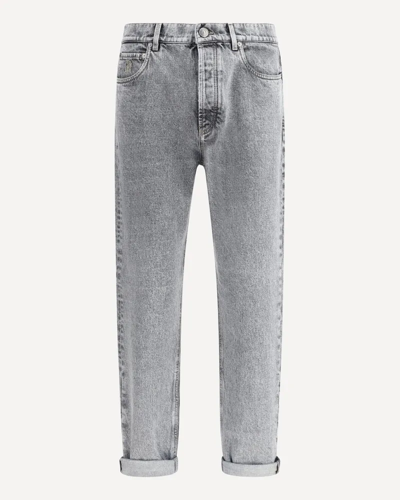 Brunello Cucinelli Straight Jeans Male Grey