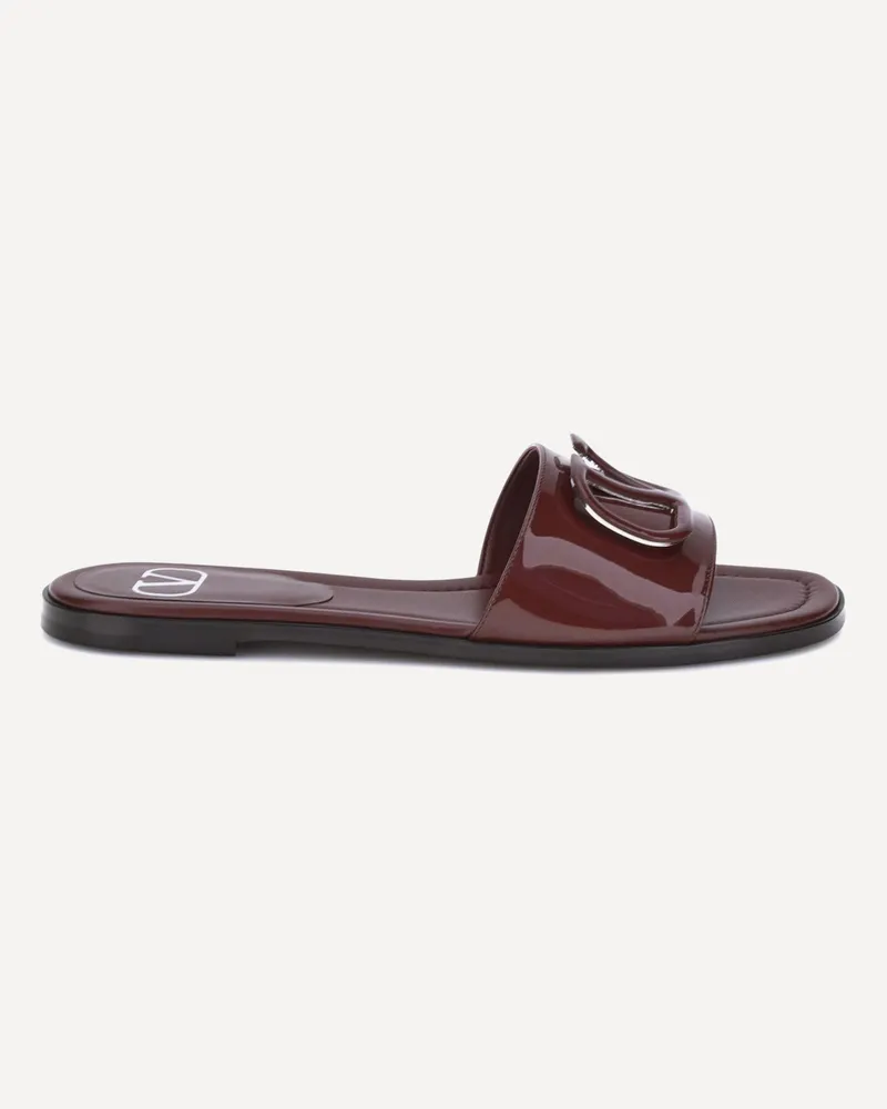 Valentino Garavani Patent leathe VLogo slide Sandals Female Bordeaux