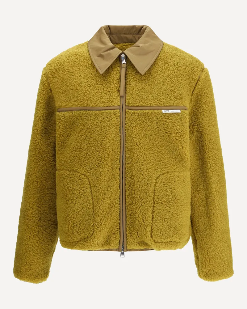 AMI Paris Shearling bomber Jacket Male Green