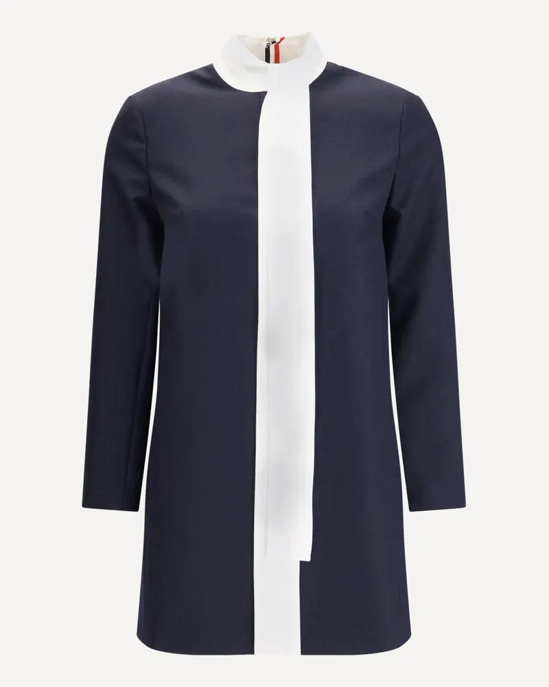 Thom Browne High Wool Suiting Shift Dress Female Blue
