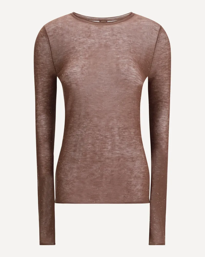 Pinko Micropaillette Sweater Female Brown