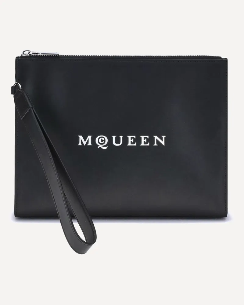 Alexander McQueen Leather Pouch Male Black