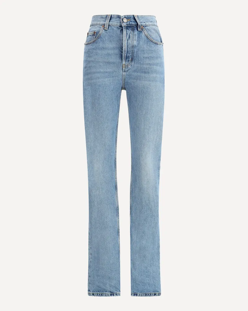 Saint Laurent 90s-inspired slim-fit jeans in denim Female Light