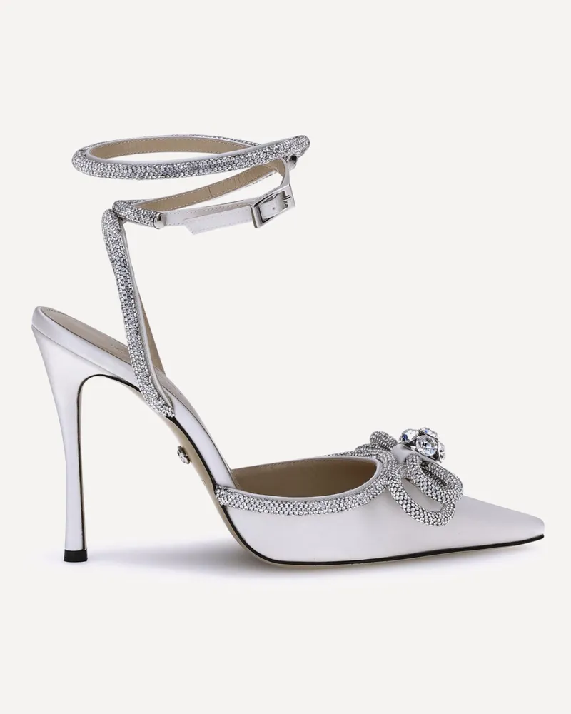 Mach & Mach Silk Pumps with double bow Female White