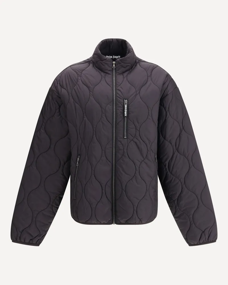 Palm Angels Curved Quilted Logo Jacket Male Black