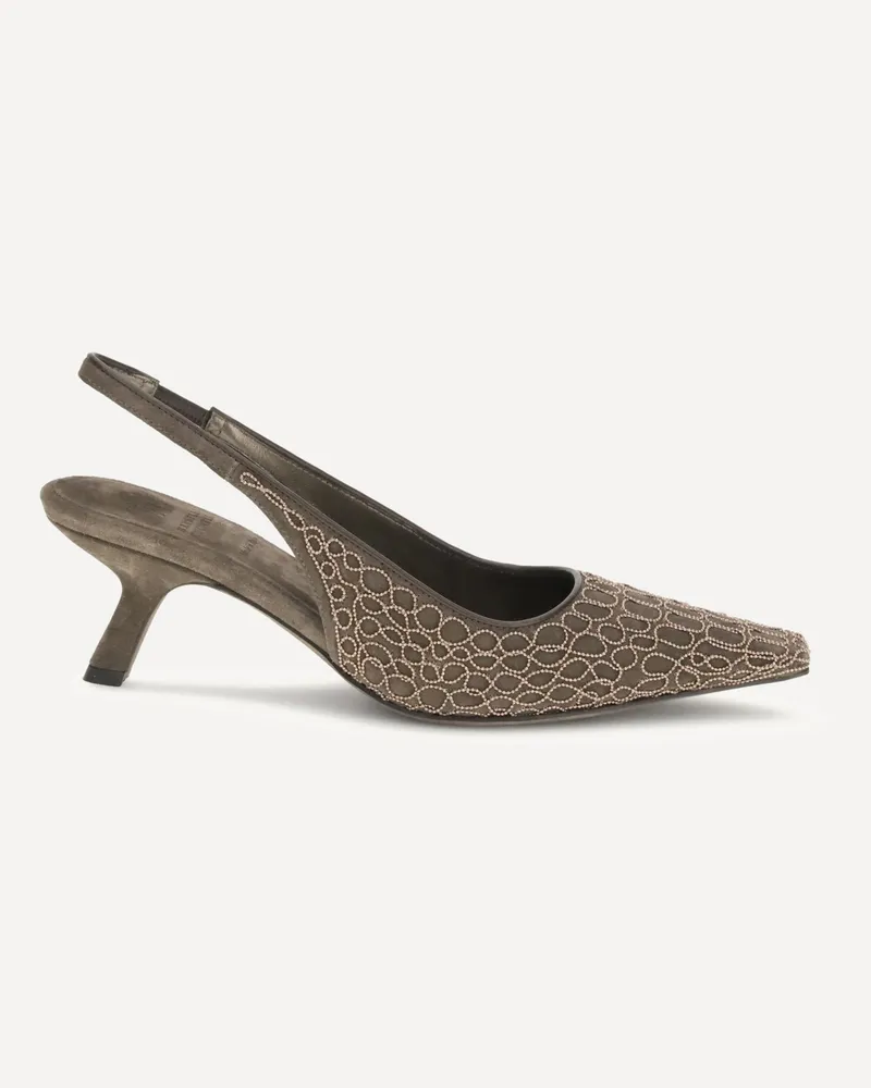 Brunello Cucinelli City Slingback Heels Female Brown