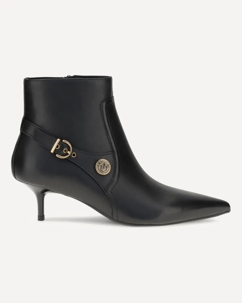 Pinko Leather Ankle Boots Female Black