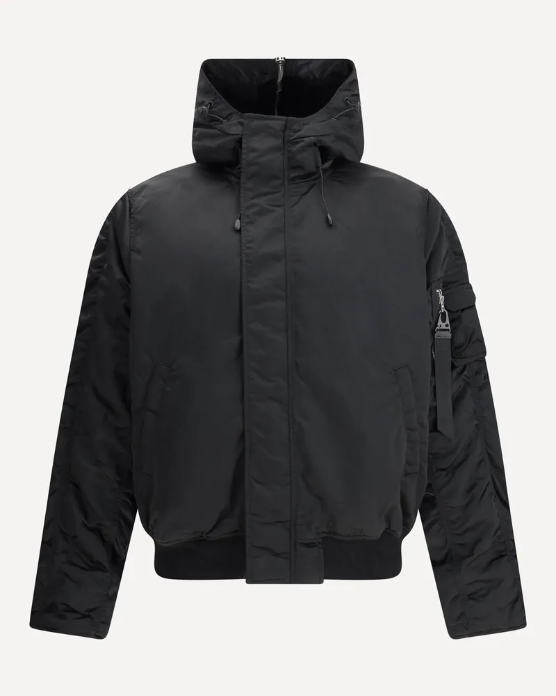 Alpha Industries Hooded Bomber Jacket Male Black