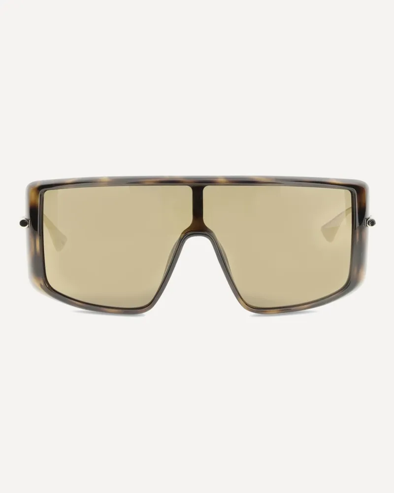 Alexander McQueen Havana T-Bar Visor Sunglasses Female Brown