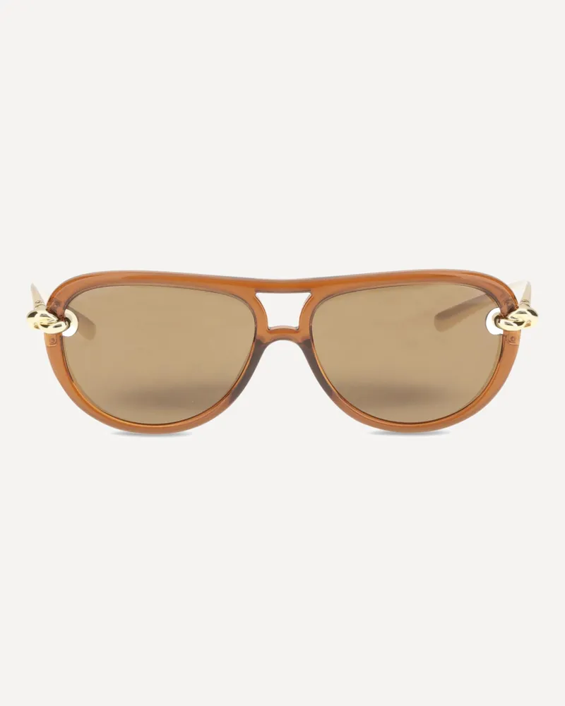 Bottega Veneta Knot Sunglasses Female Gold