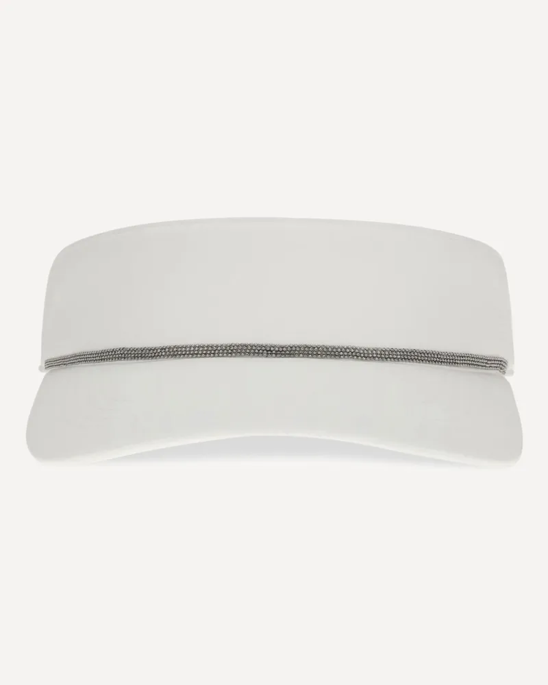 Brunello Cucinelli Nylon Visor with Shiny Band Female White