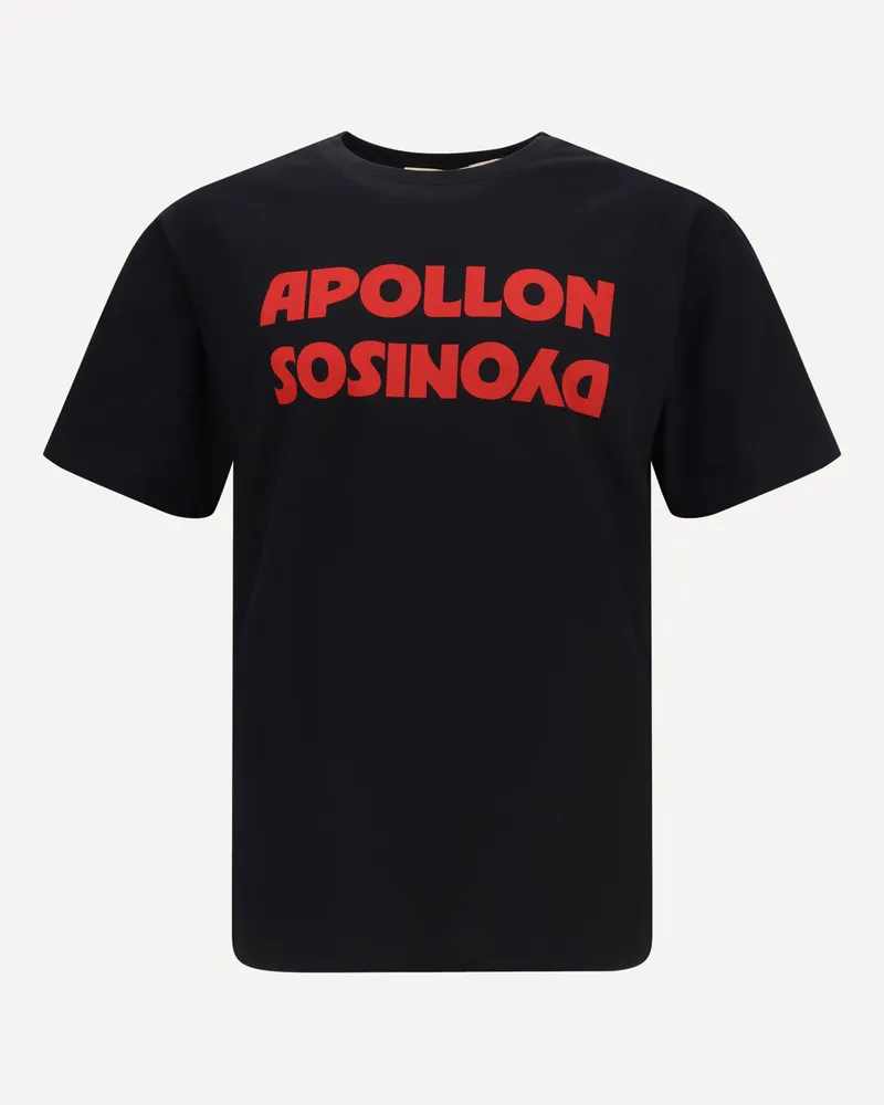 Valentino Garavani Cotton T-shirt with Apollo Dyonisos graphic print Male Black