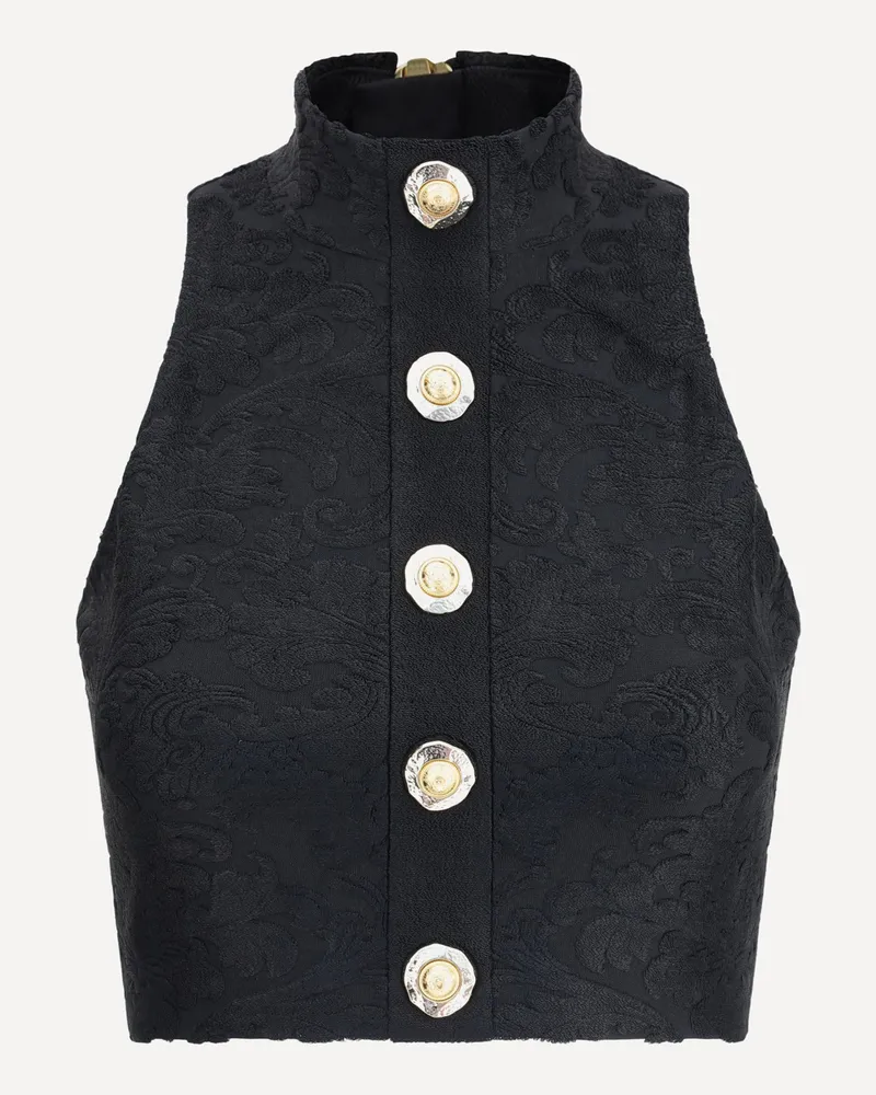 Balmain Baroque crop Top Female Black
