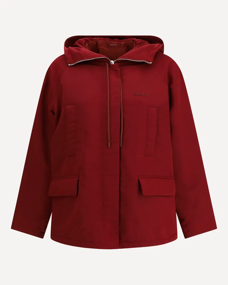 Gucci Red Polyester faille Jacket Female Bordeaux