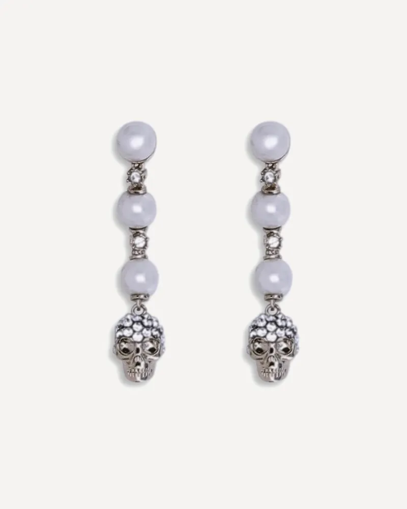 Alexander McQueen Skull pendant Earrings Female Silver