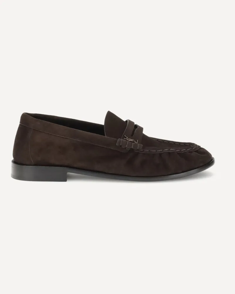 Saint Laurent Cassandre Loafers Male Brown
