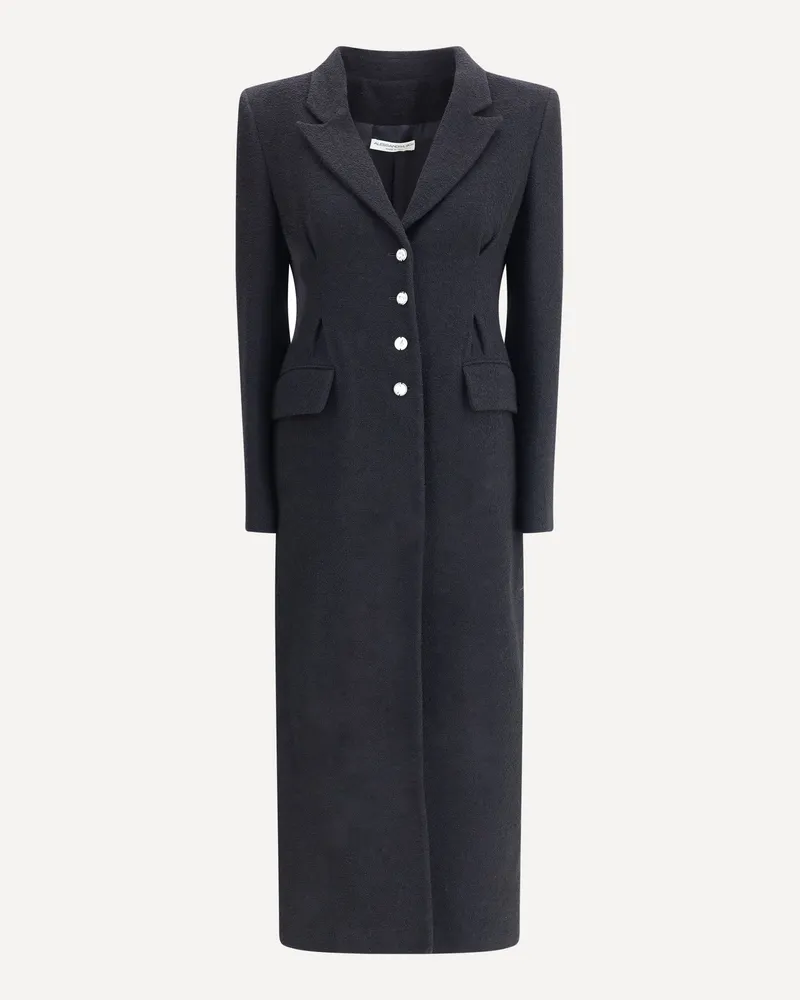 Alessandra Rich Tweed long Coat Female Black