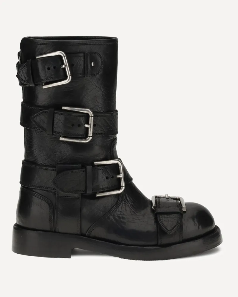 Dolce & Gabbana Buckled leather Boots Female Black