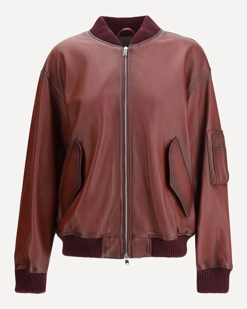 Valstar Leather bomber Jacket Female Bordeaux