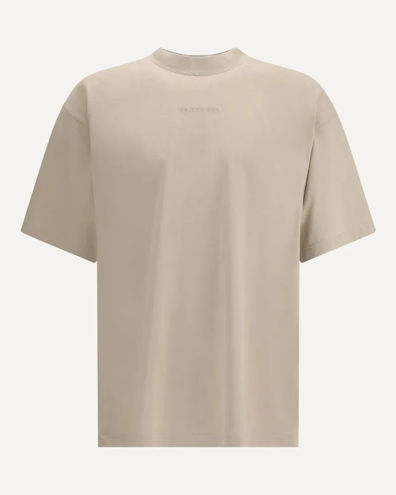 Balenciaga Logoed T-Shirt Male Beige