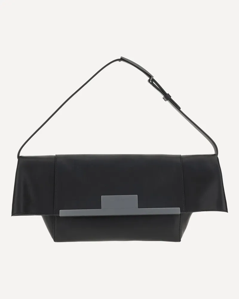 Max Mara Leather Shoulder Bag Female Black