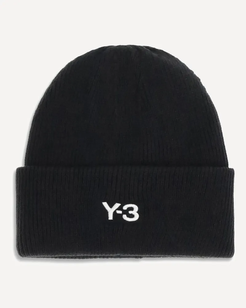 Y-3 Classic Beanie with a stitched label at the front Male Black