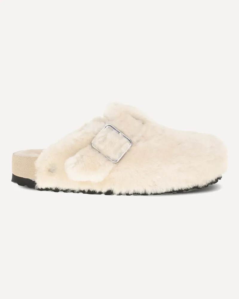 Birkenstock Shearling Boston Mules Female Cream