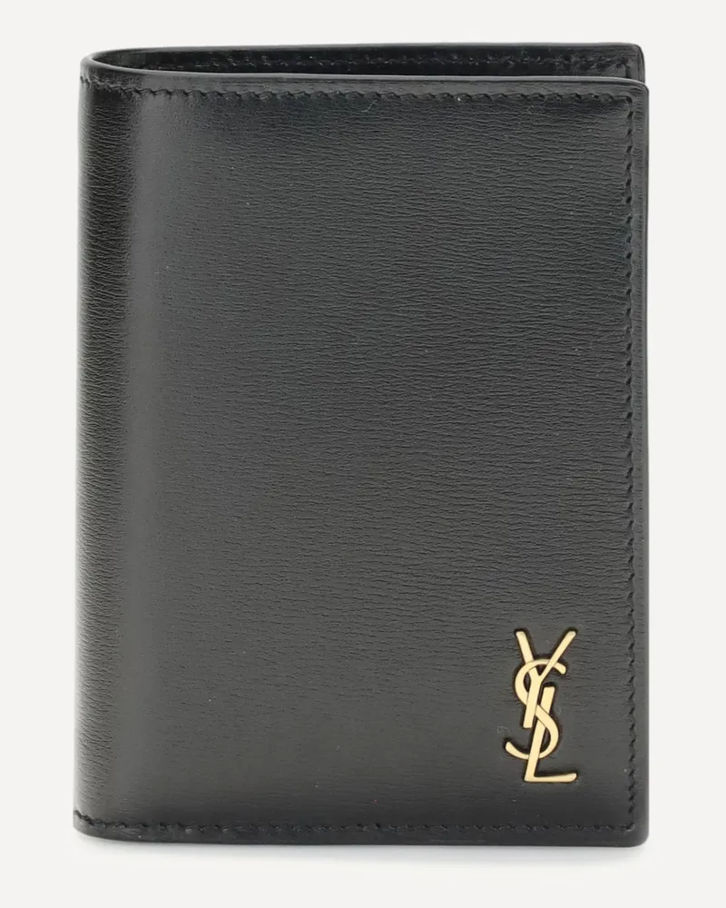 Saint Laurent Tiny Cassandre credit Card Holder Male Black