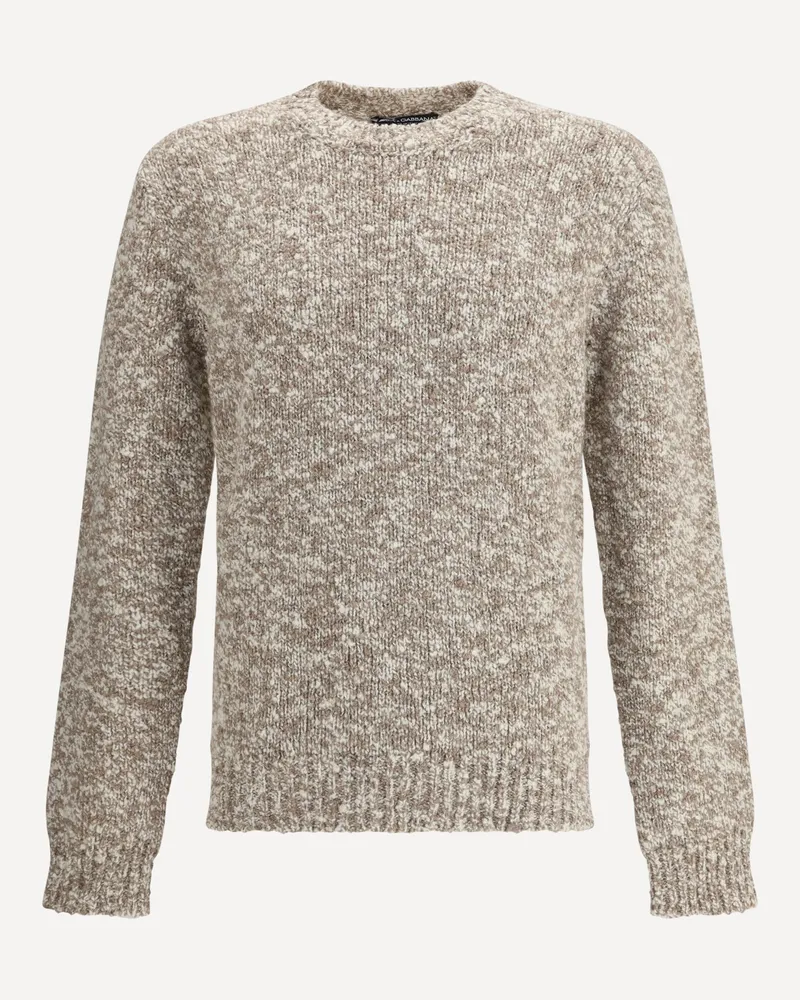 Dolce & Gabbana Shaved wool crew neck Sweater Male Multicolour
