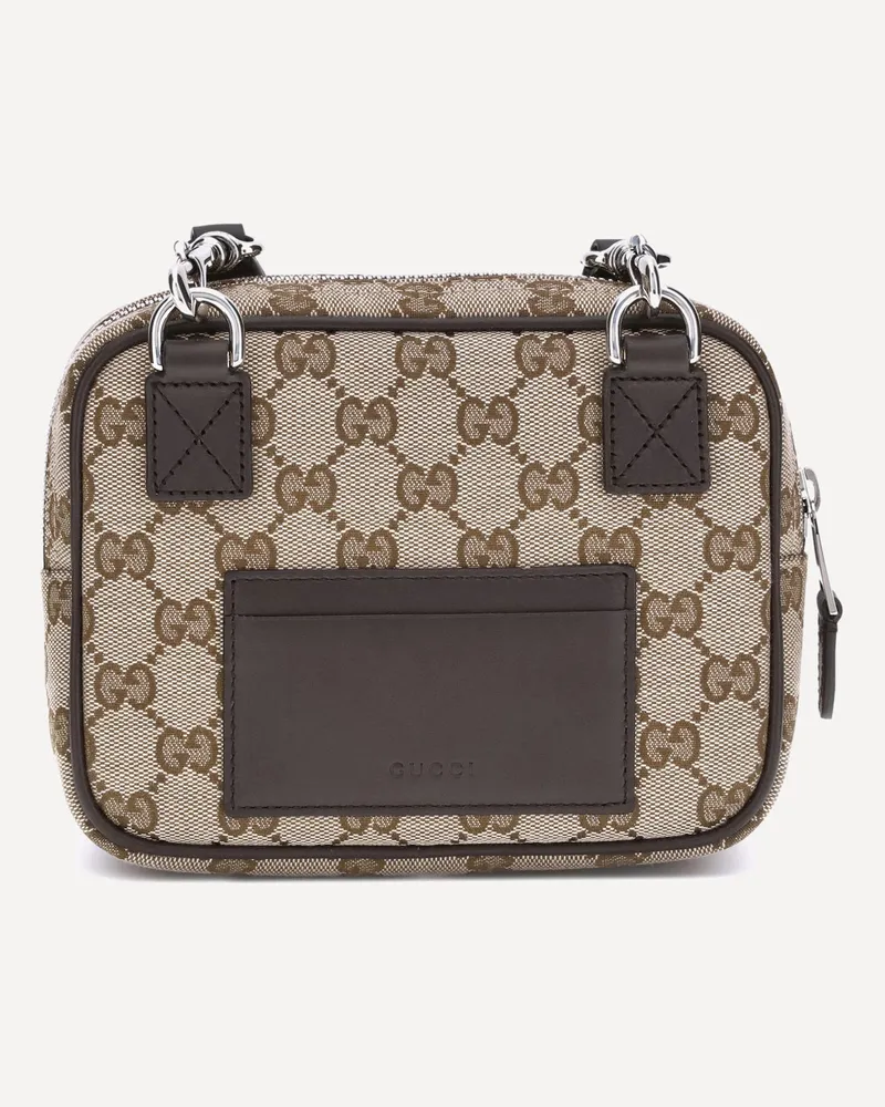 Gucci GG Supreme Shoulder Bag Male Brown