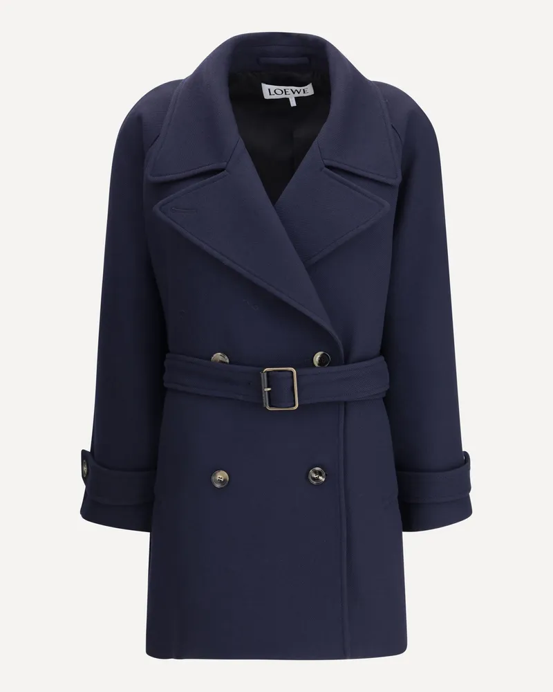 Loewe Double-breasted Coat Female Blue