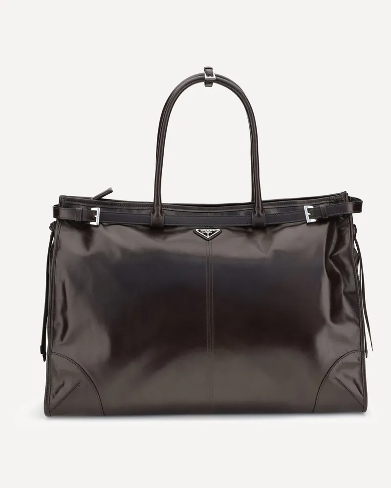 Prada Leather Duffle Bag Male Brown