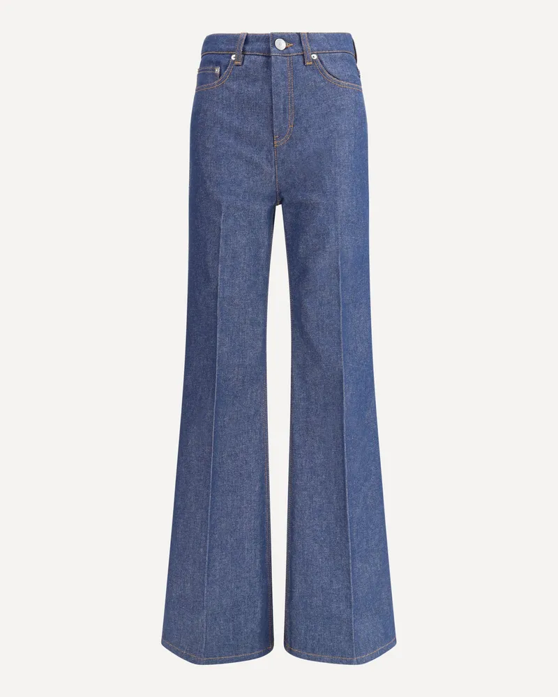 AMI Paris Flare fit Jeans in raw Female Blue