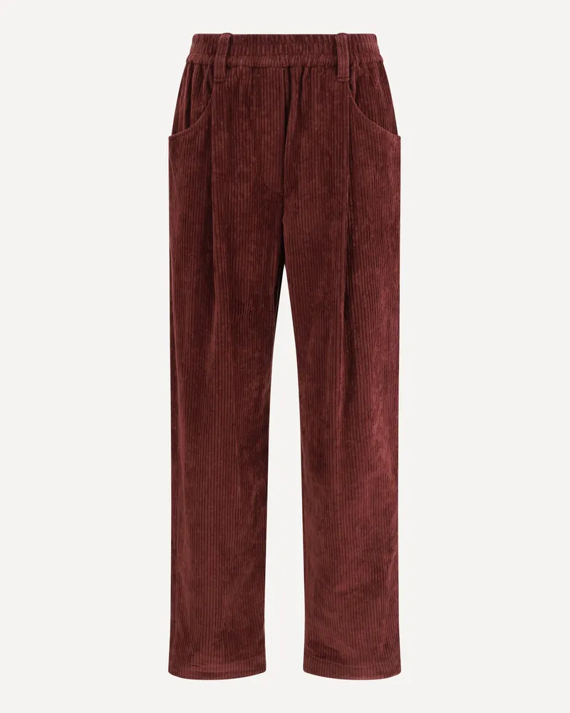 Brunello Cucinelli Velvet Pants Female Bordeaux