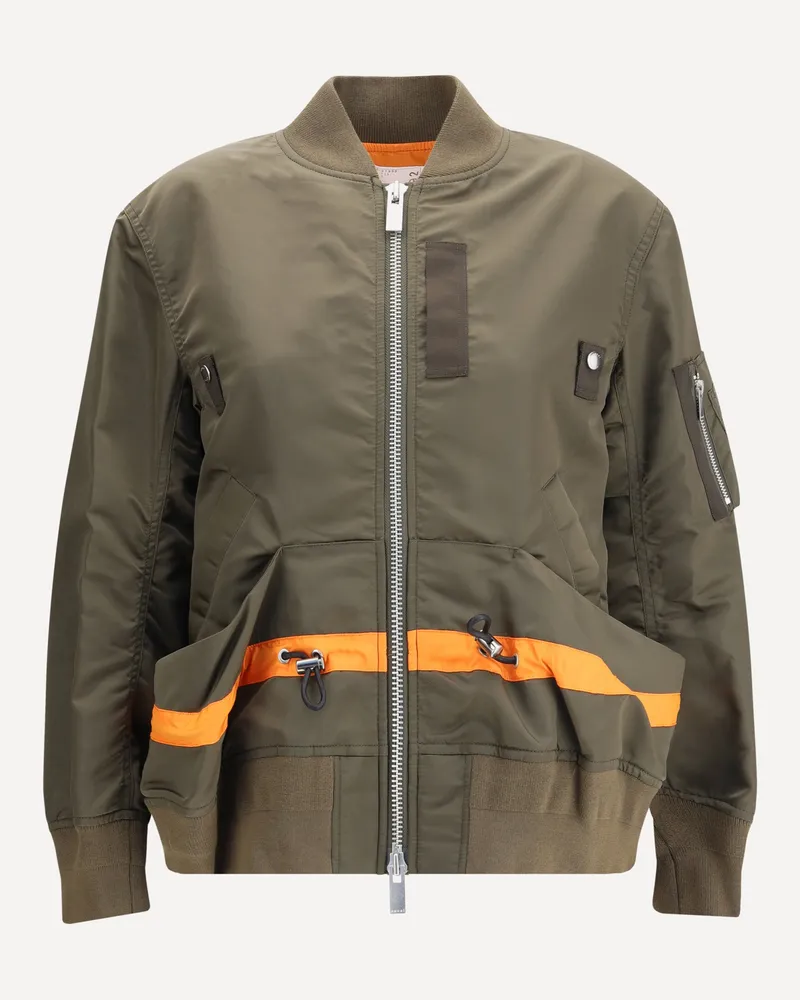 Sacai Nylon Bomber Jacket Female Green