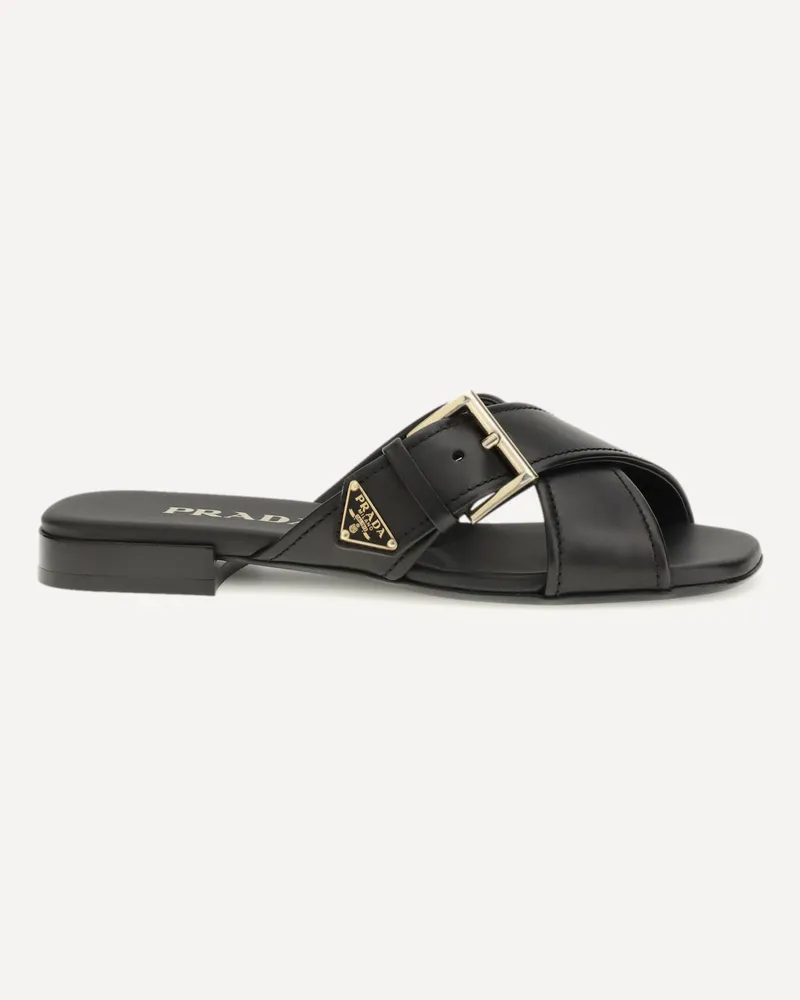 Prada Leather Sandals Female Black