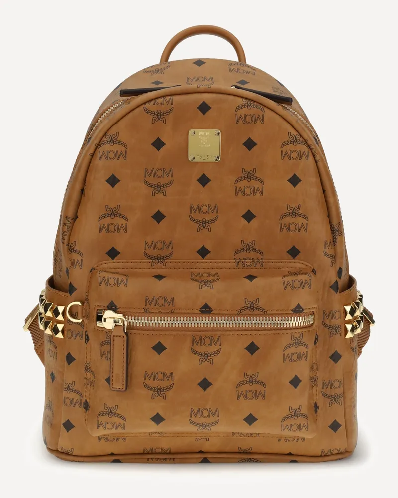 MCM Printed canvas small Stark Backpack Male Beige