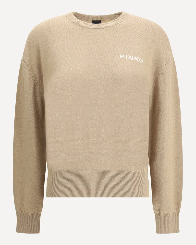 Pinko Logo Sweater Female Beige
