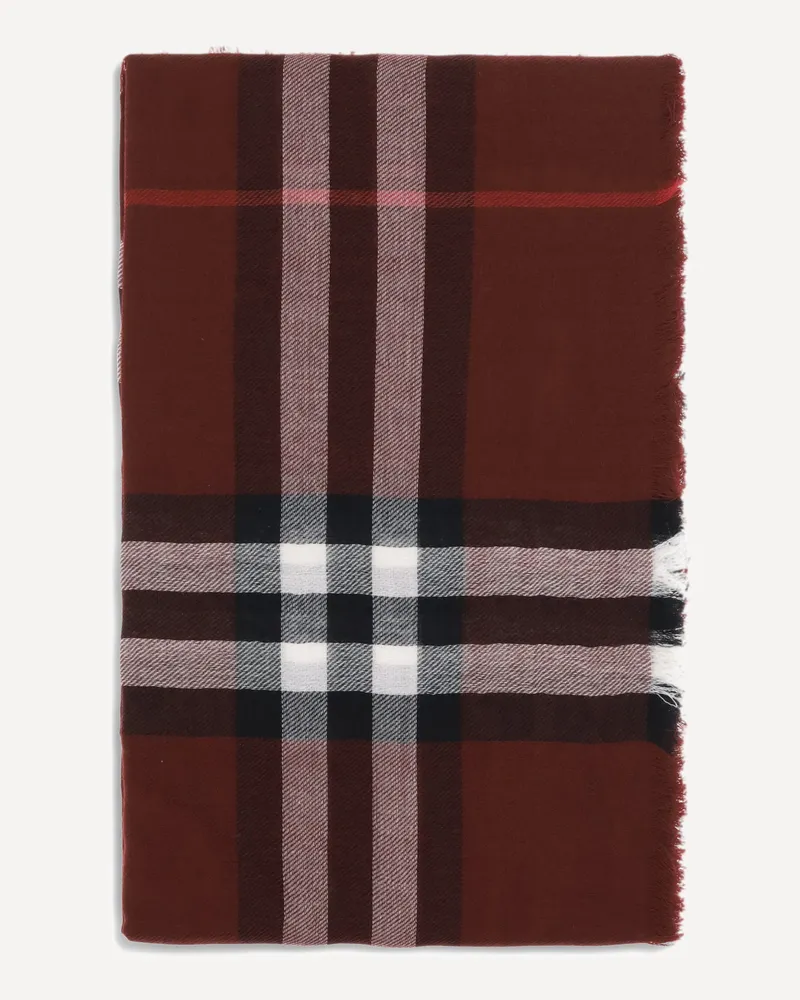 Burberry Wool Check wide Scarf Female Bordeaux